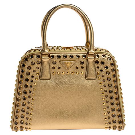 prada gold leather studded clutch|antique prada handbags.